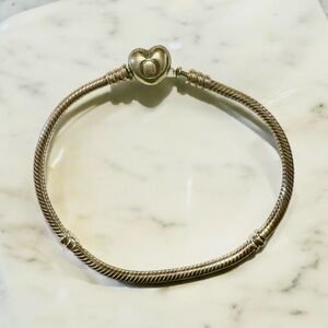 Pandora Sterling Silver Heart Clasp Bracelet 7.50”